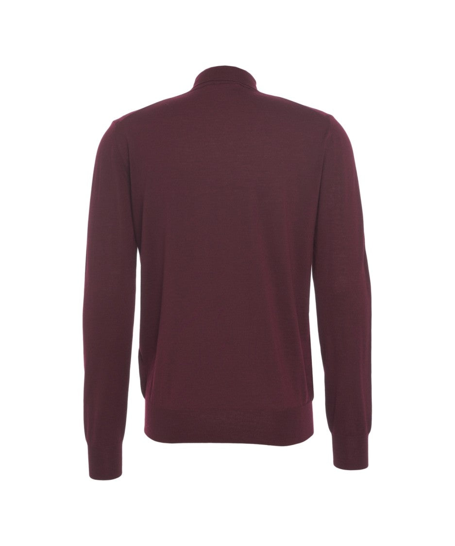 Paolo Pecora Fine Knit Turtleneck Sweater In Burgundy