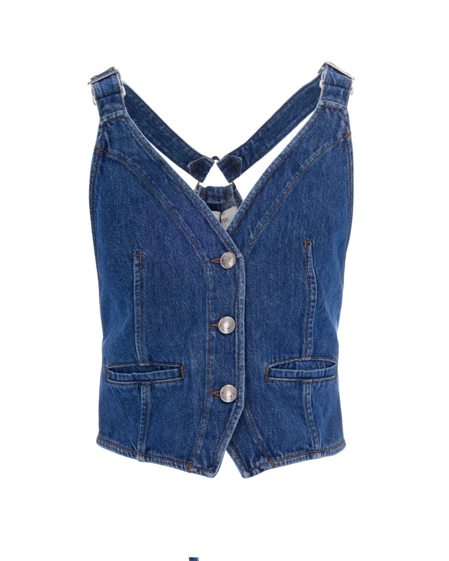 Sportmax Midnight Blue Denim Vest