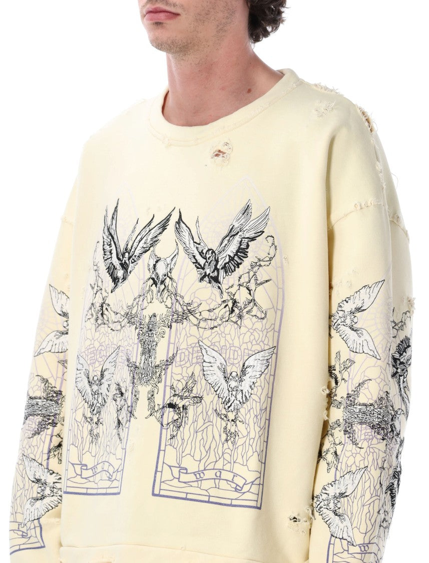Who Decides War Ascension Relaxed Fit Distressed Pullover