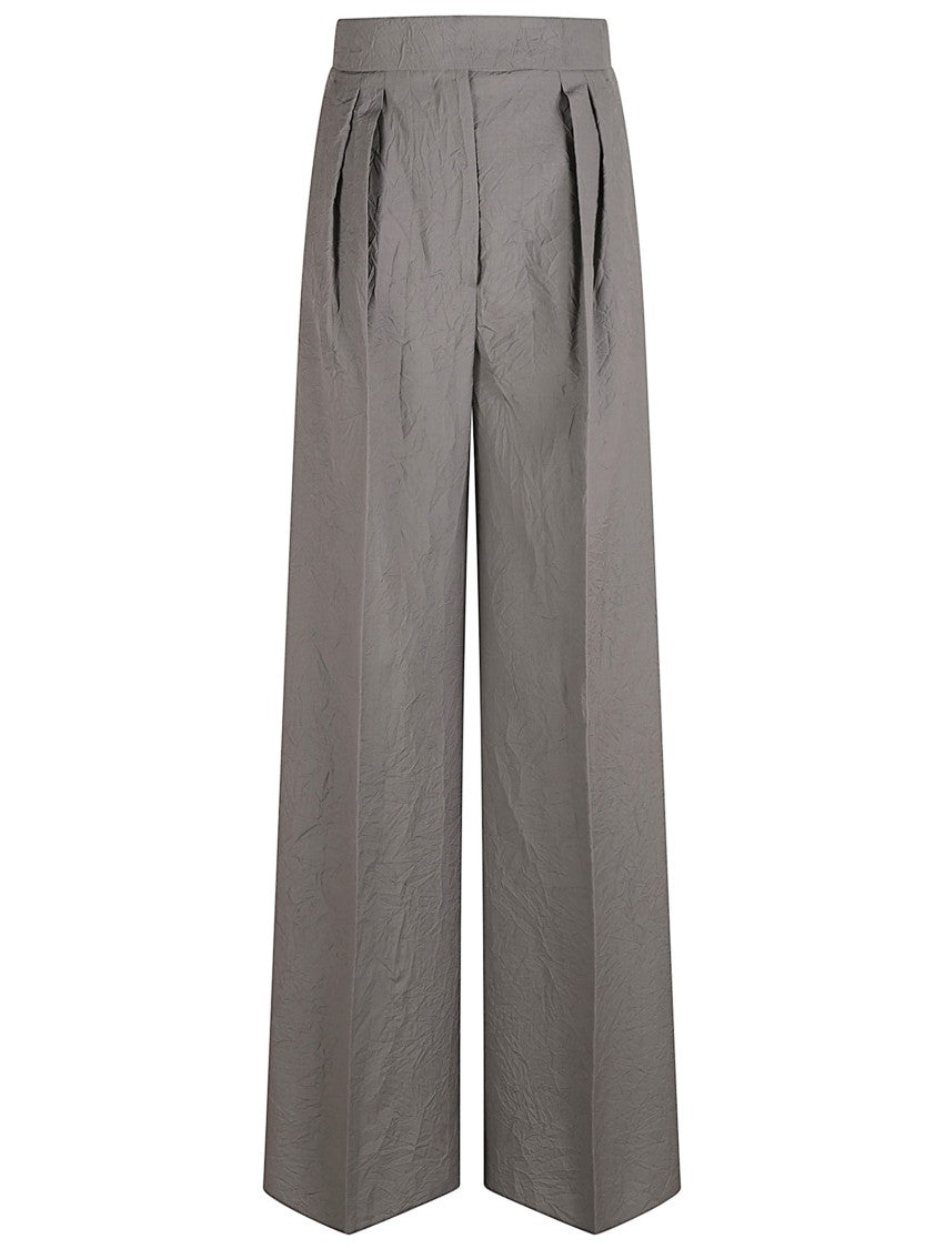 Max Mara Wide-Leg Trousers With Crinkled Texture