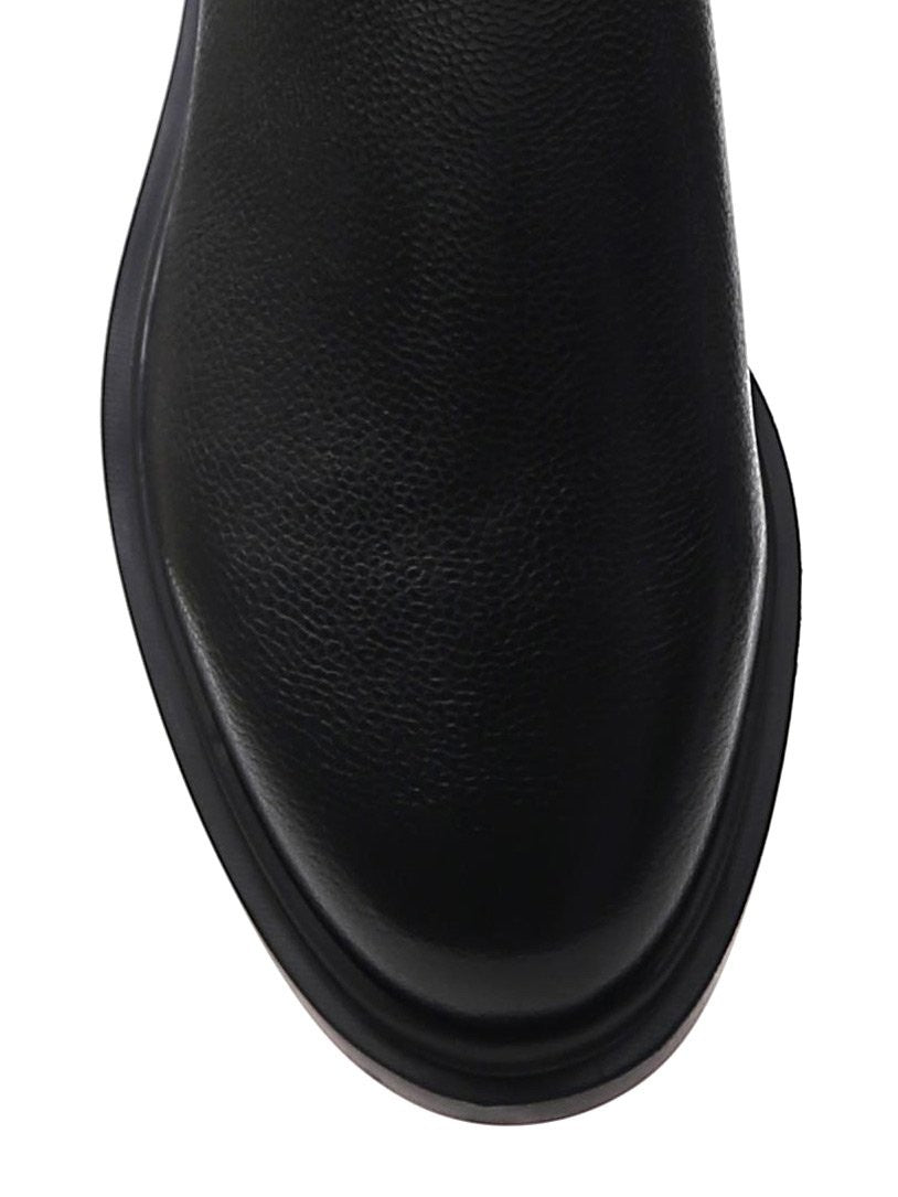 Thom Browne Tall Black Boots With Distinctive Striped Detail