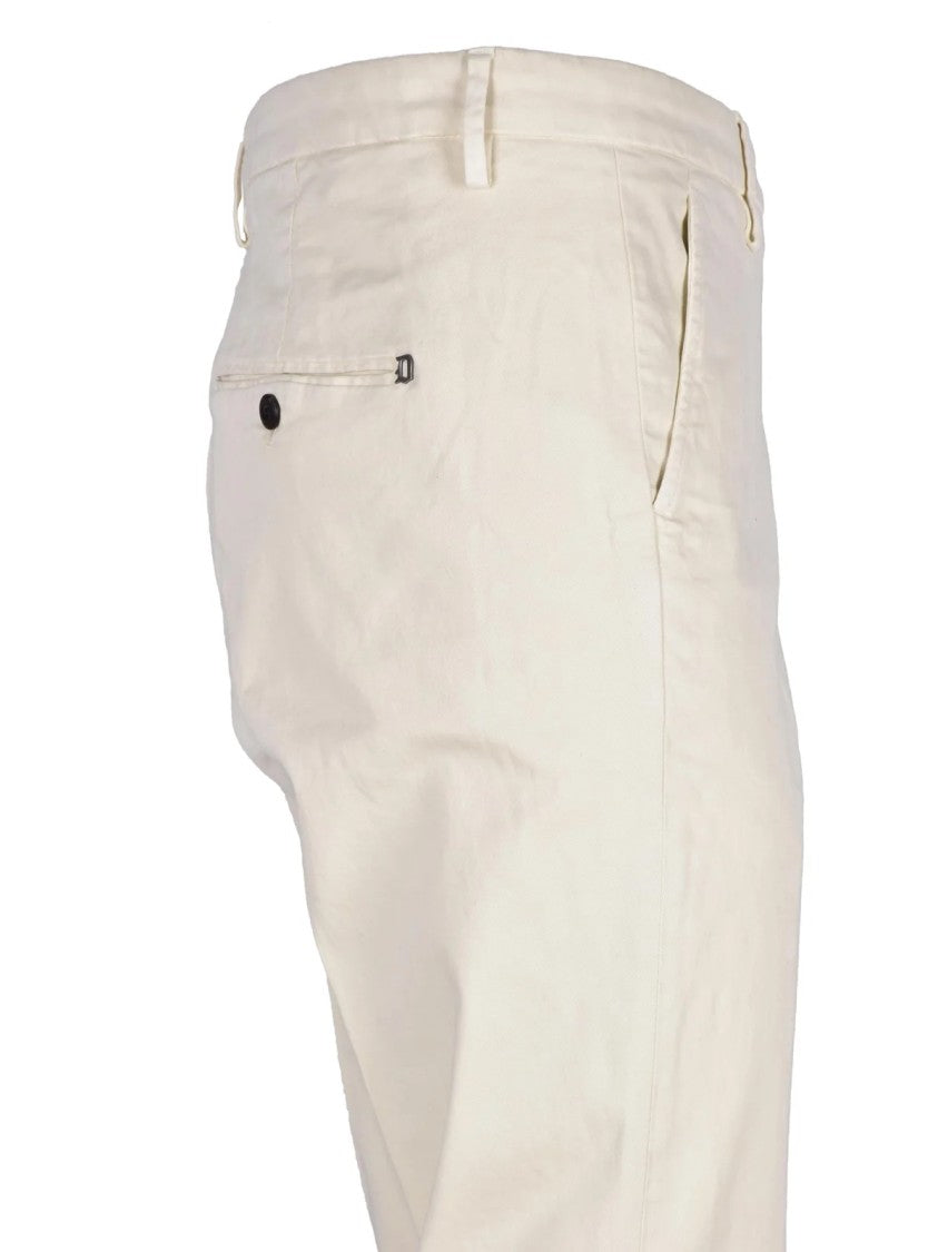 Dondup Tailored White Dondup Gaubert Trousers With Flexible Fit