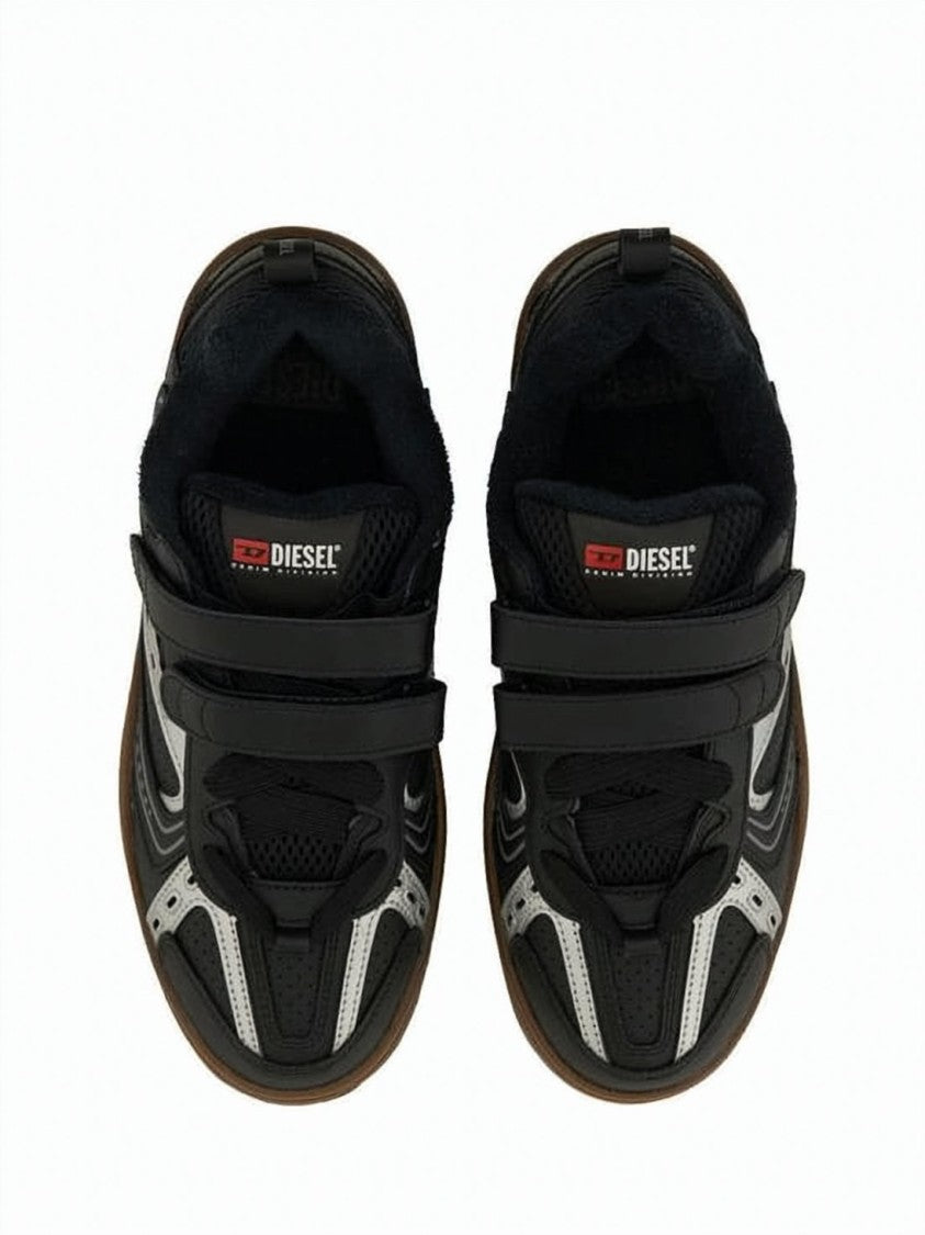 Diesel Calf Leather And Polyester Sneakers