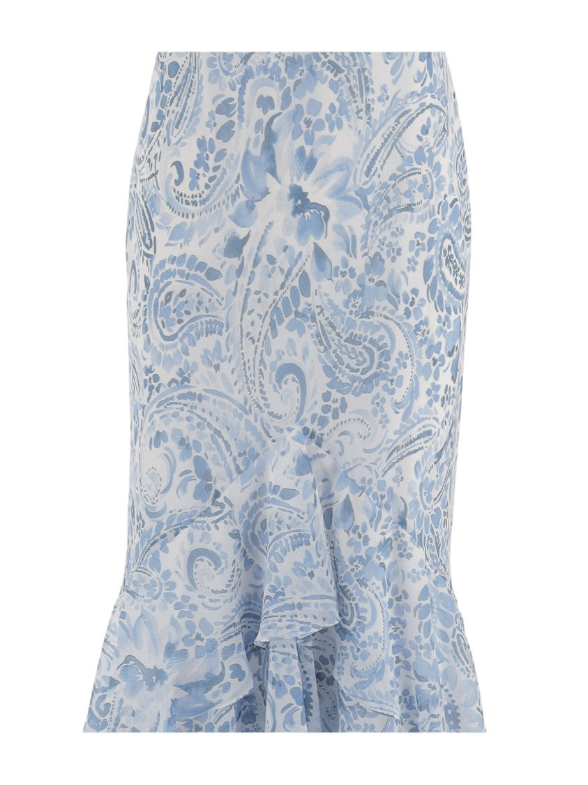 Lauren Ralph Lauren Ruffled Georgette Halter Dress With Crossed Neckline And Flounced Hem