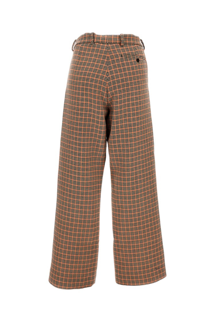 Meta Campania Multicolor Houndstooth Trousers With Belt Loops And Relaxed Fit