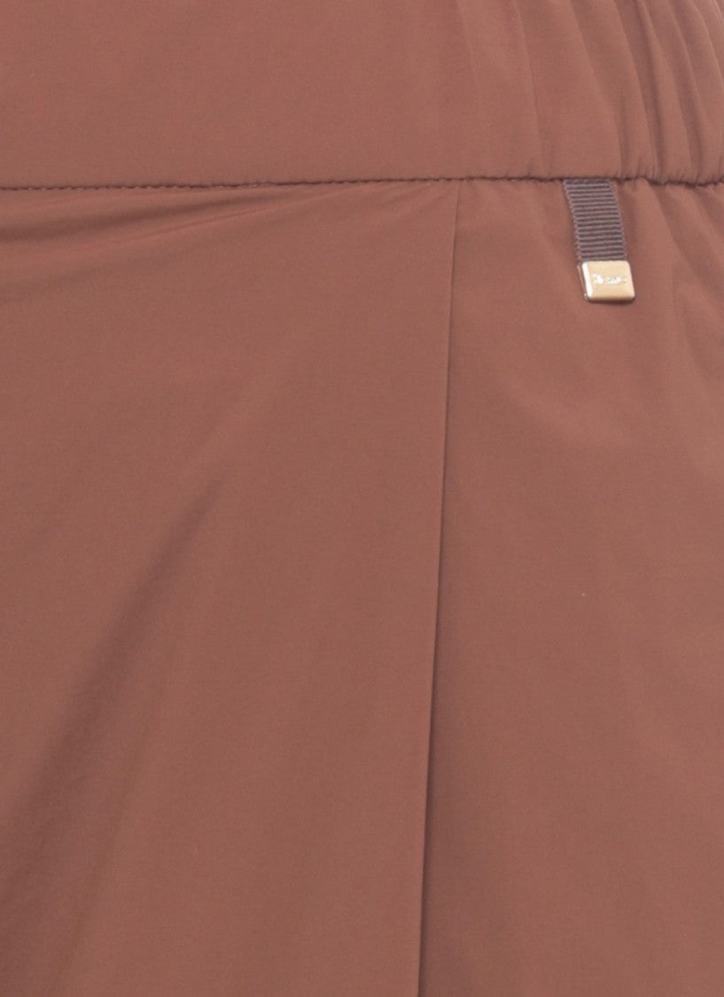 Herno Brown Elastic Waist Drawstring Shorts