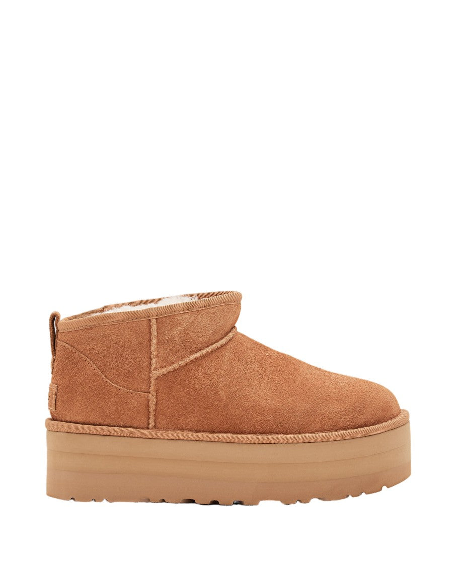 Ugg Brown Classic Ultra Mini Platform Shearling Boots