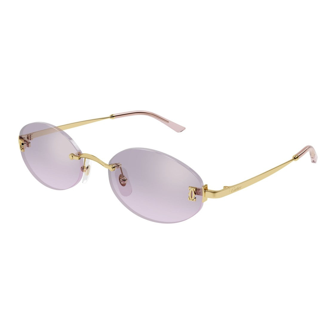 Cartier Oval Rimless Sunglasses With Gold-Toned Metal Accents