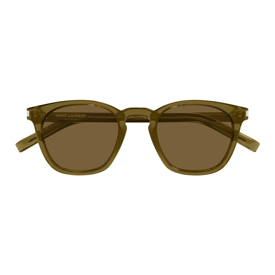 Saint Laurent Sl 28 Translucent Olive Green Acetate Sunglasses