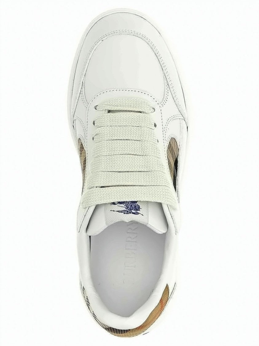 Burberry White Leather Sneakers