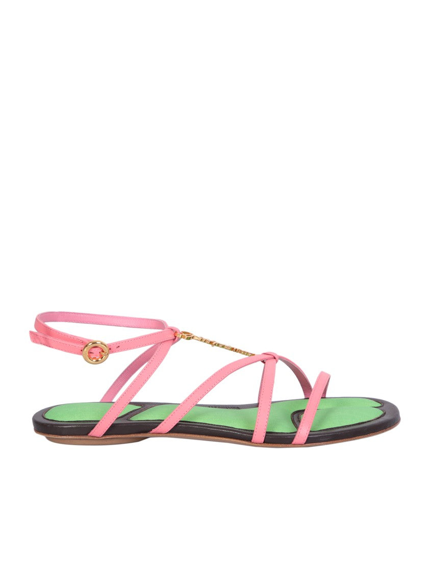 Jacquemus Tricolor Lambskin Leather Sandals