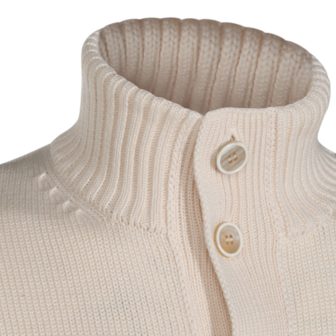 Zanone High Ribbed Collar Sweater With Button Closure