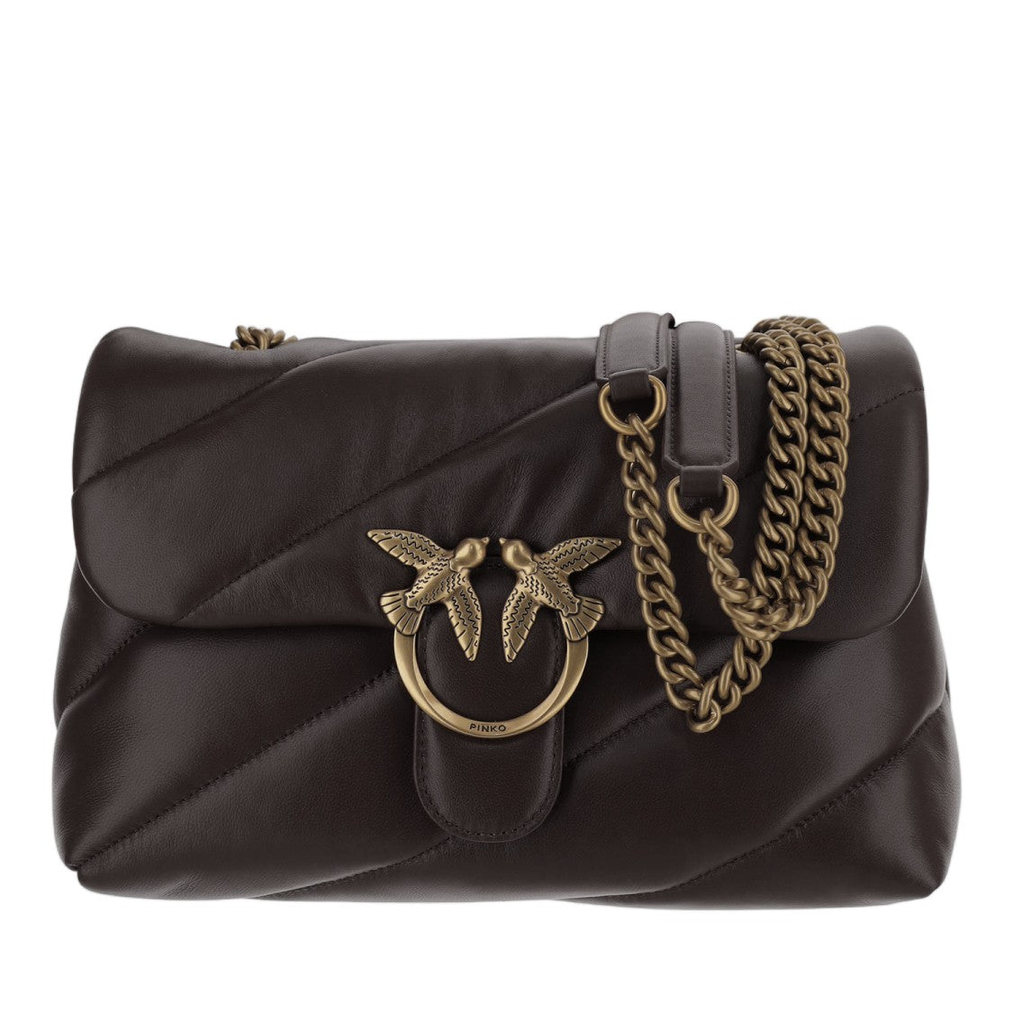 Pinko Quilted Nappa Leather Bag With Love Birds Buckle