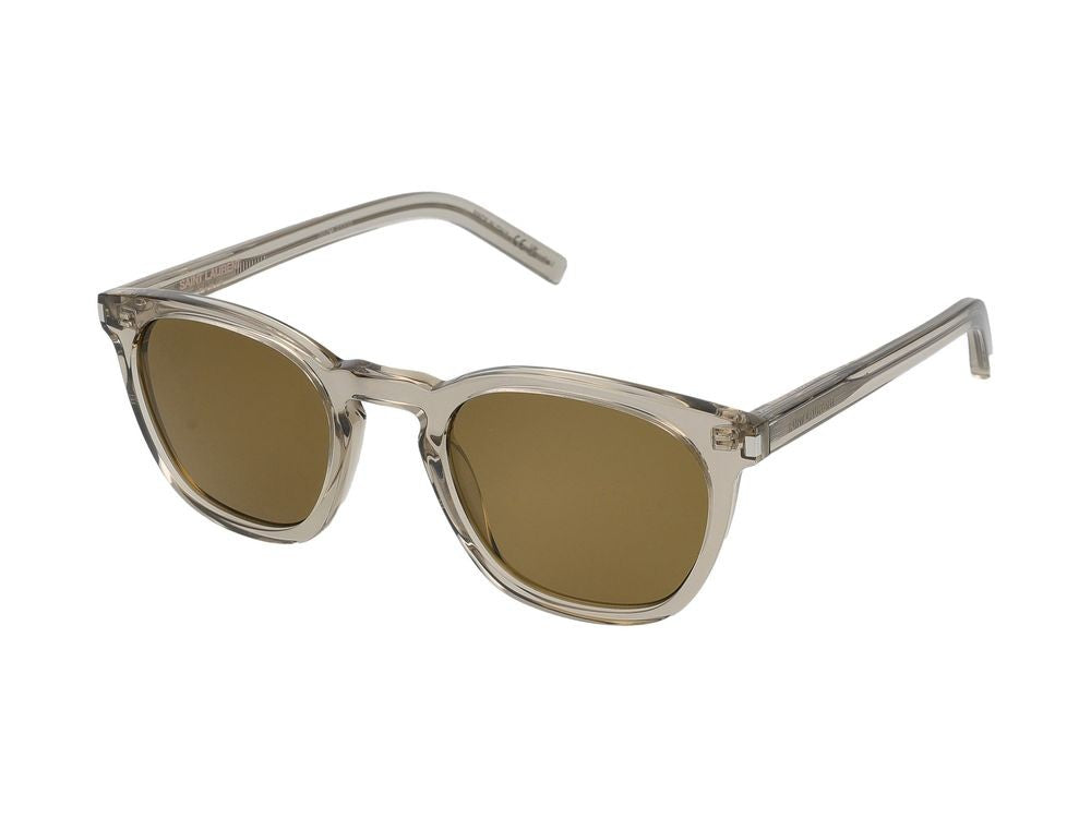 Saint Laurent Beige Translucent Acetate Square Sunglasses