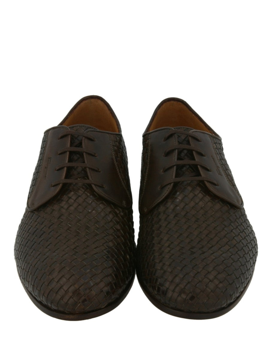 Ferragamo Cooper Woven Leather Dress Shoes