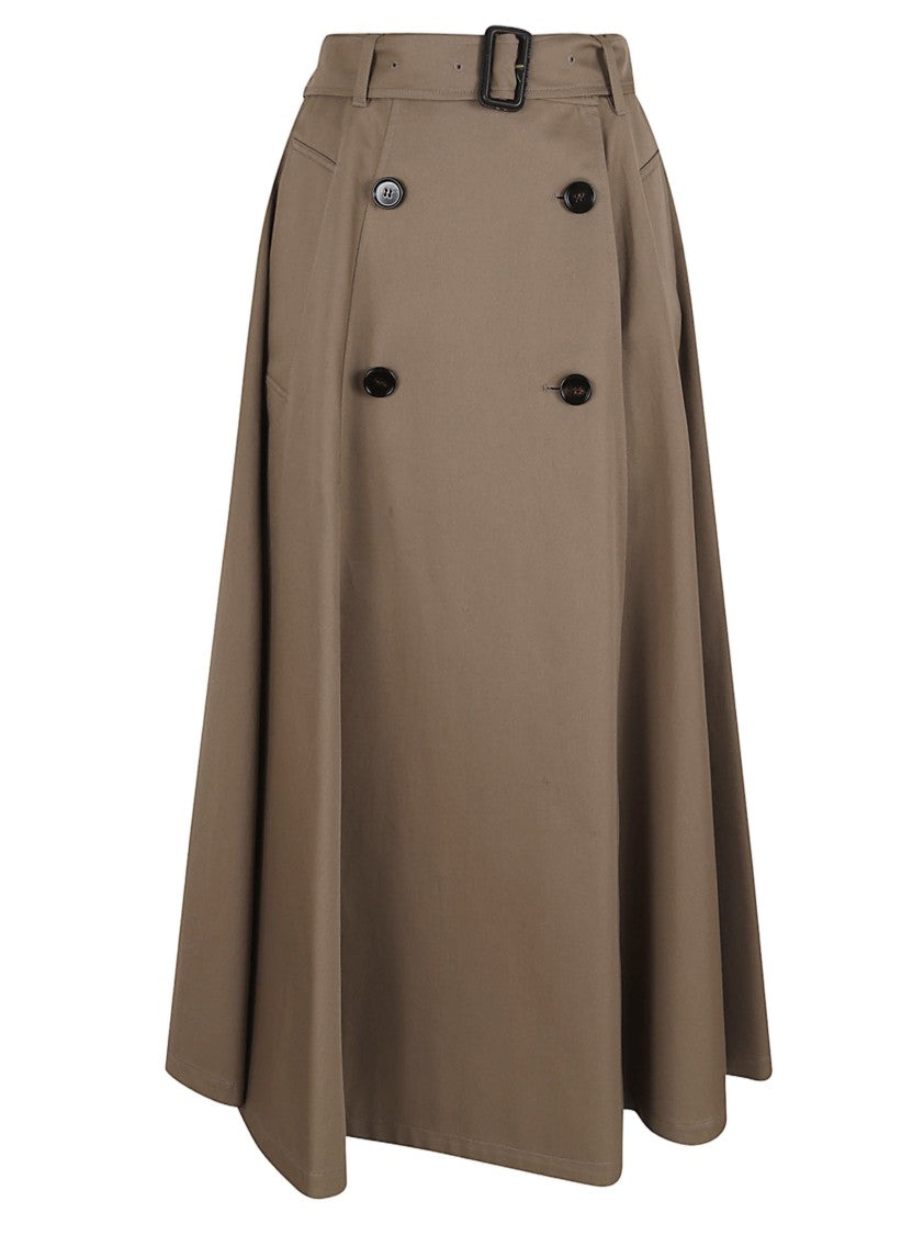 Burberry Brown Cotton A-Line Skirt