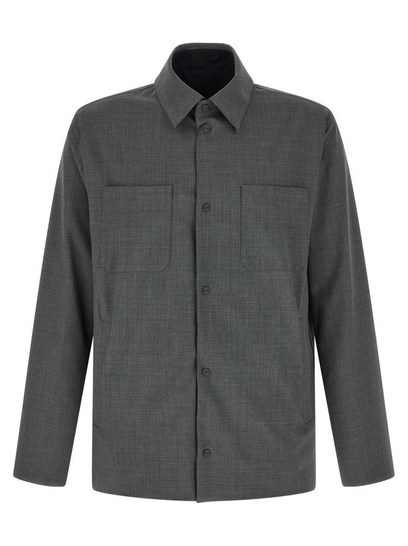 Herno Reversible Technical Wool And Nylon Overshirt