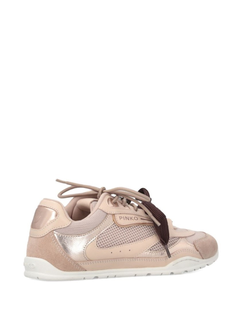 Pinko Low-Top Pink Sneakers With Metallic Accents
