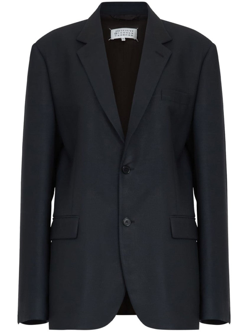 Maison Margiela Tailored Black Mohair-Wool Blend Blazer