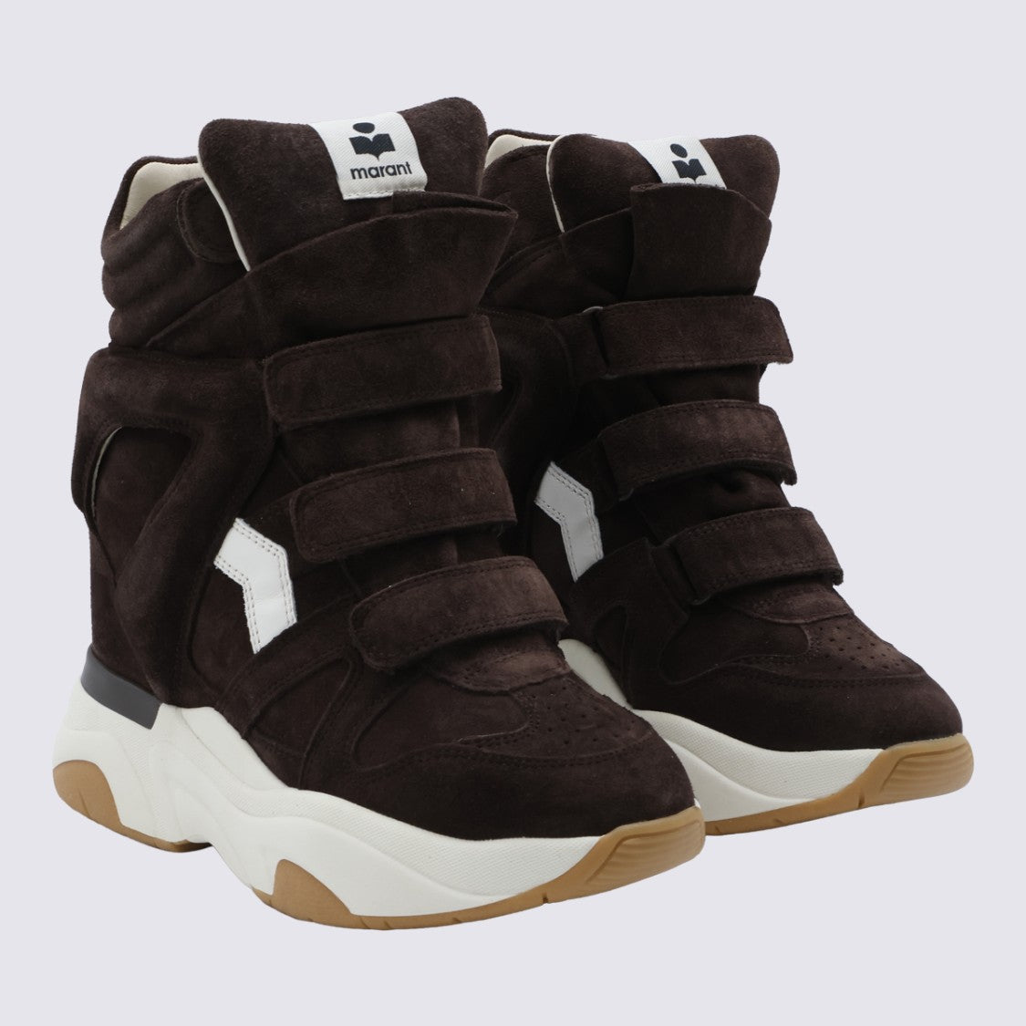 Isabel Marant High-Top Sneakers With Padded Collar And Chevron Detail