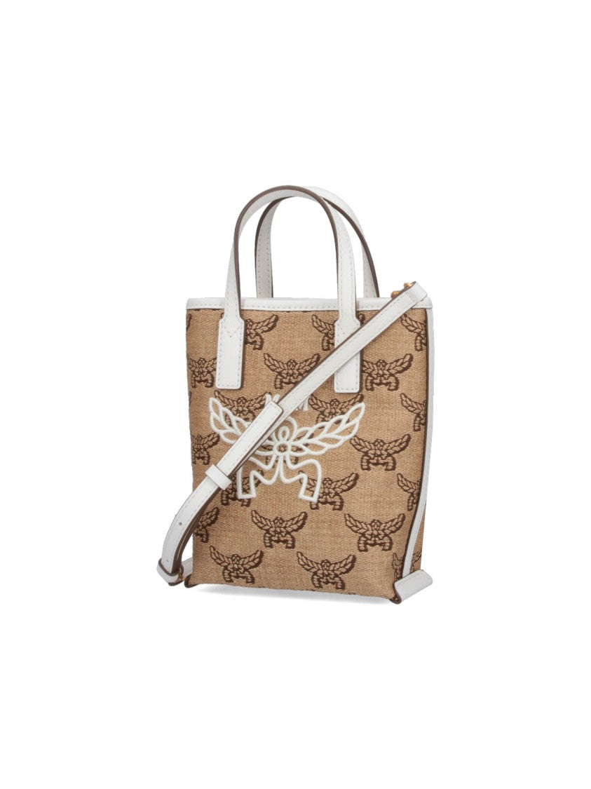 Mcm Logo Tote Bag – Beige