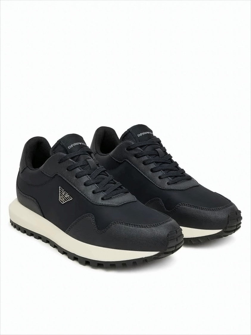 Emporio Armani Eagle Plaque Shoes Crafted From Recycled Nylon