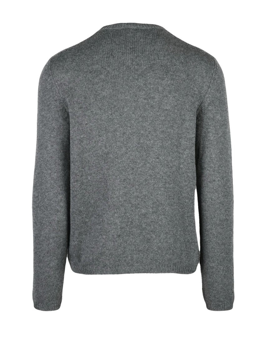 Prada Prada Cashmere Crew Neck Sweater In Soft Grey