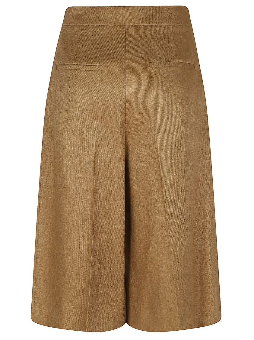 Max Mara Midi-Length Linen Culottes With Tailored Silhouette And High Waist