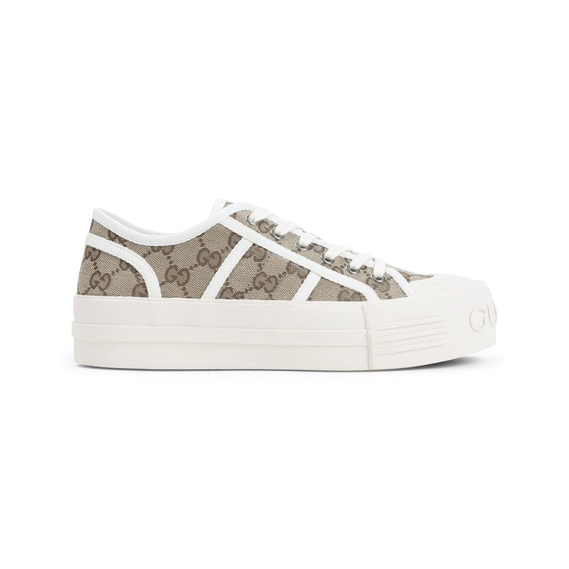 Gucci Monogram Canvas Low-Top Sneakers With Platform Sole