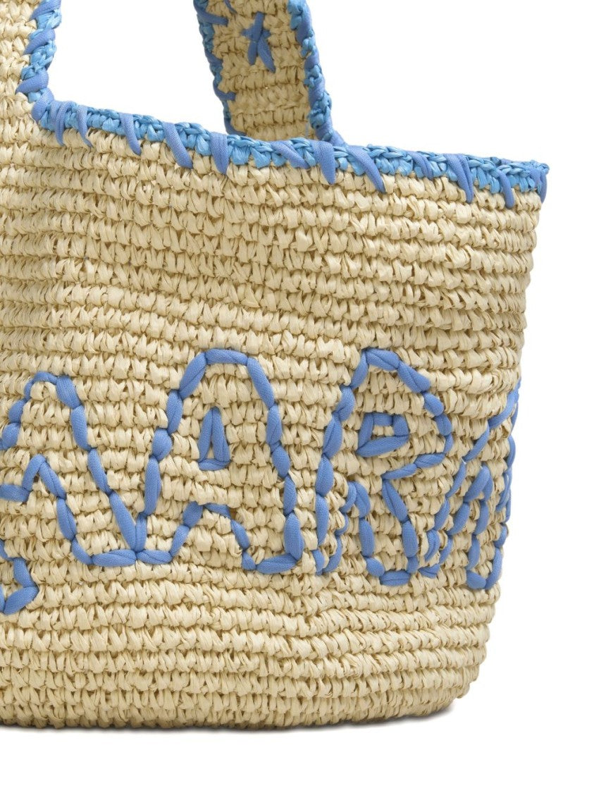 Marni Natural Woven Paper Shoulder Bag