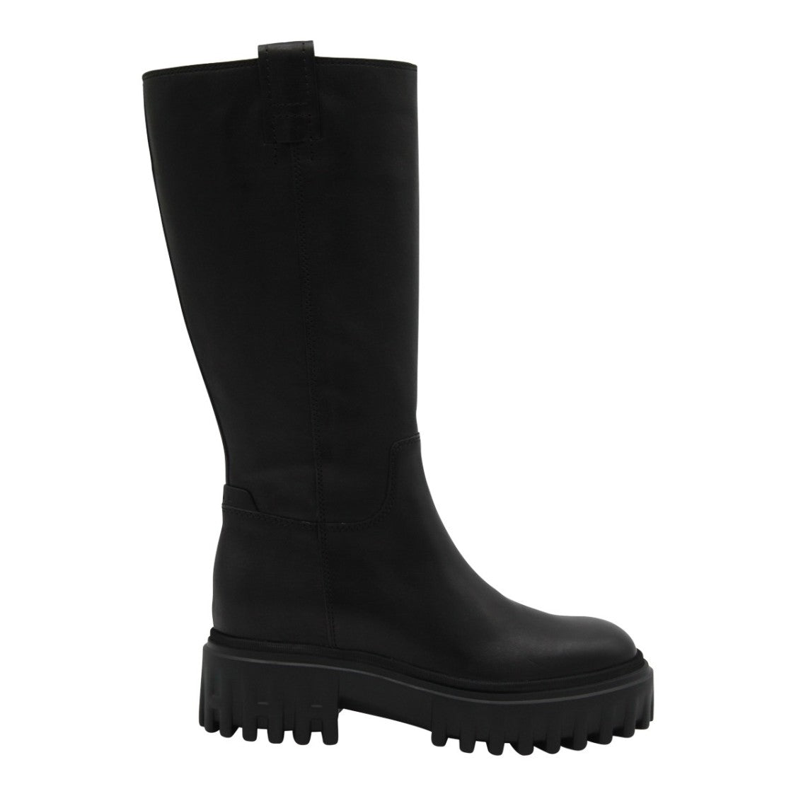 Hogan Tall Black Boots With Smooth Finish