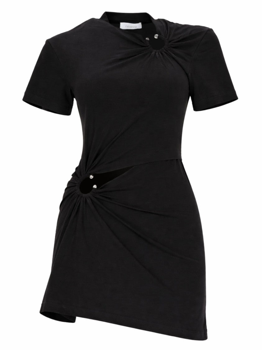 Rabanne Piercing Detail Cotton-Blend Mini Dress