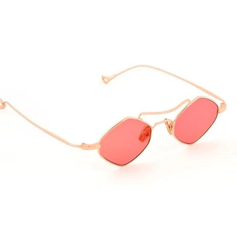 Eyepetizer Medici C.9-66 Geometric Frame Sunglasses With Rose Gold Metal Finish
