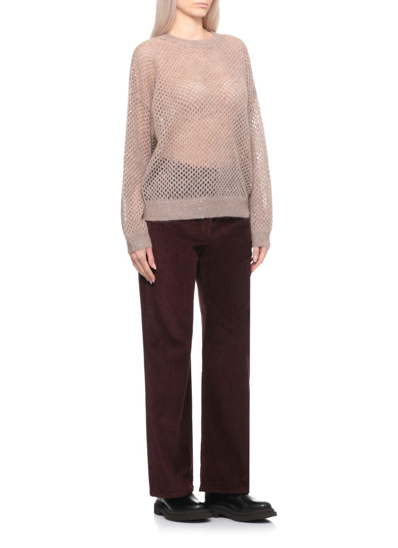 Brunello Cucinelli Bordeaux Cotton Pants