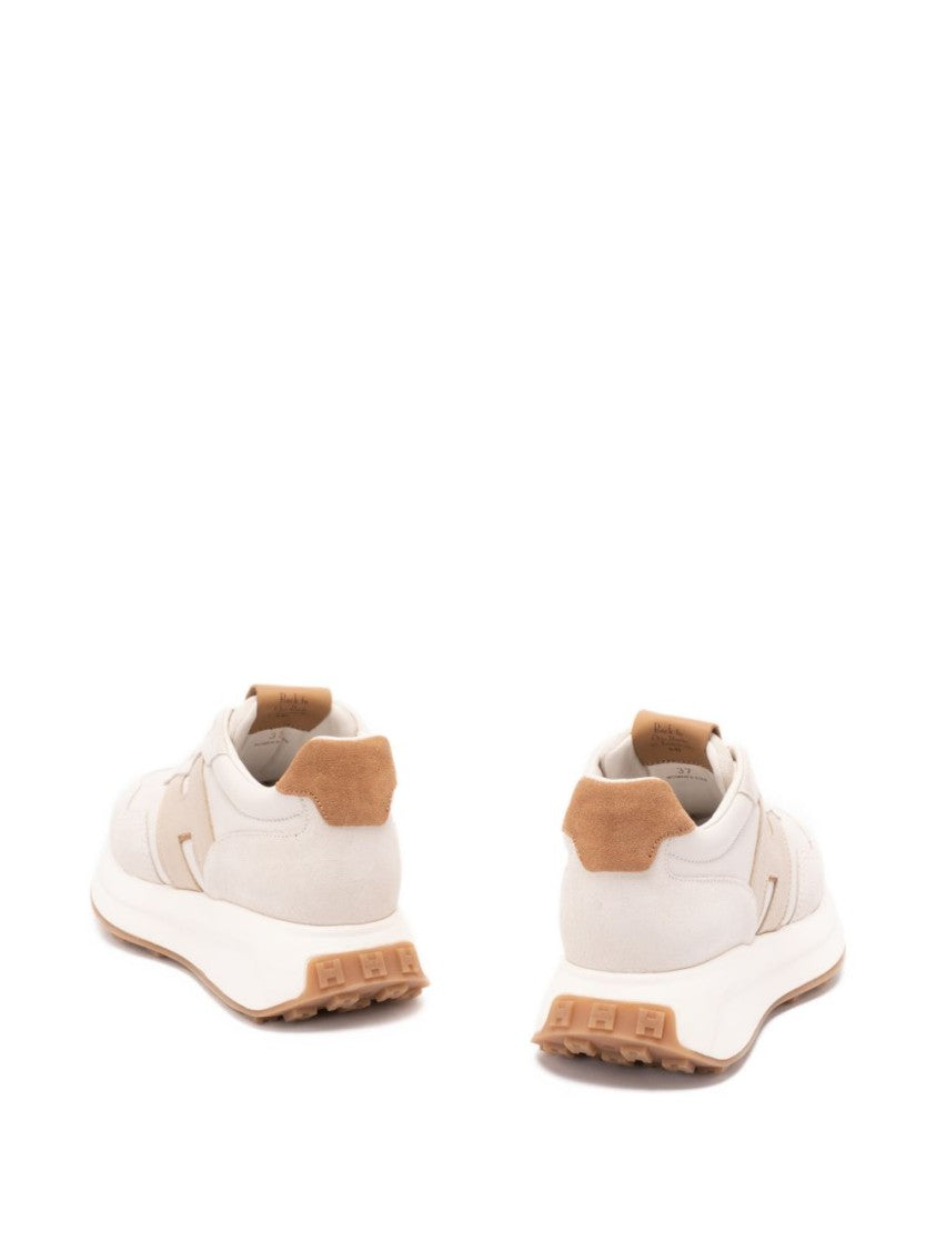 Hogan Beige Sneakers With Silk