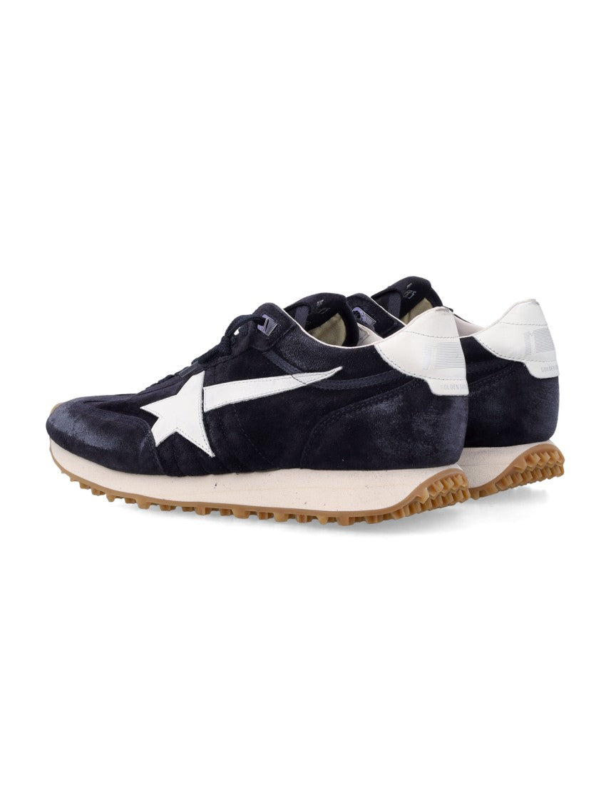 Golden Goose Blue Suede Marathon Sneakers