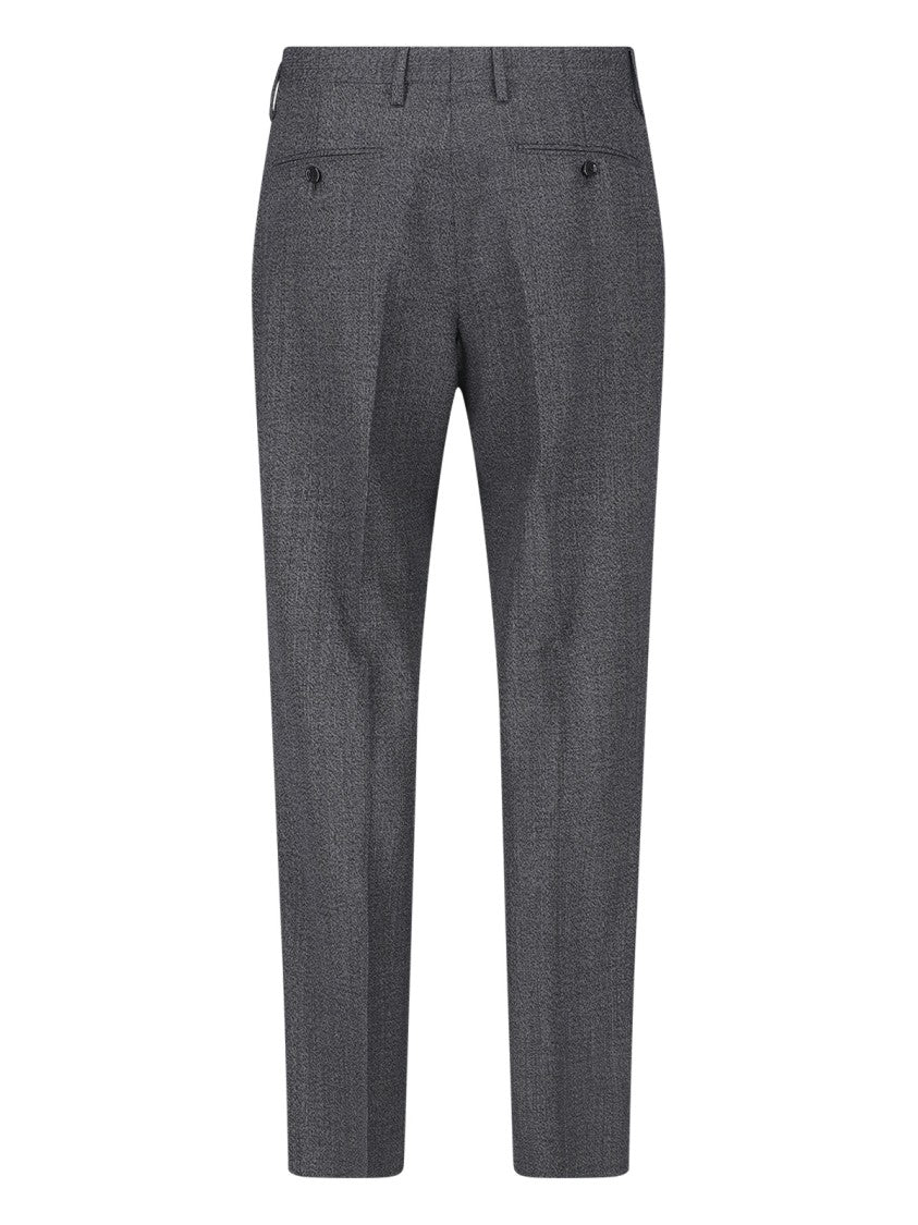 Lardini Grey Double-Breasted Virgin Wool Suit