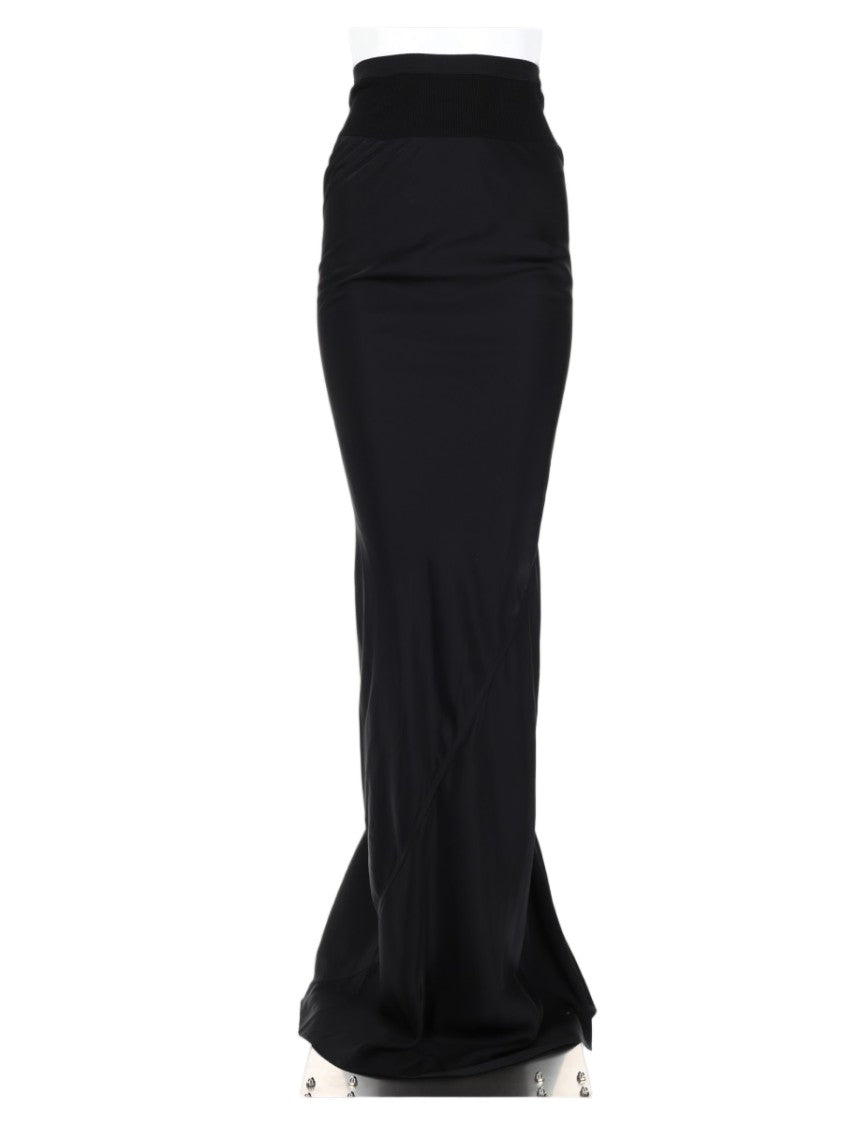 Rick Owens Long Fitted Skirt With High Waist And Flared Hem