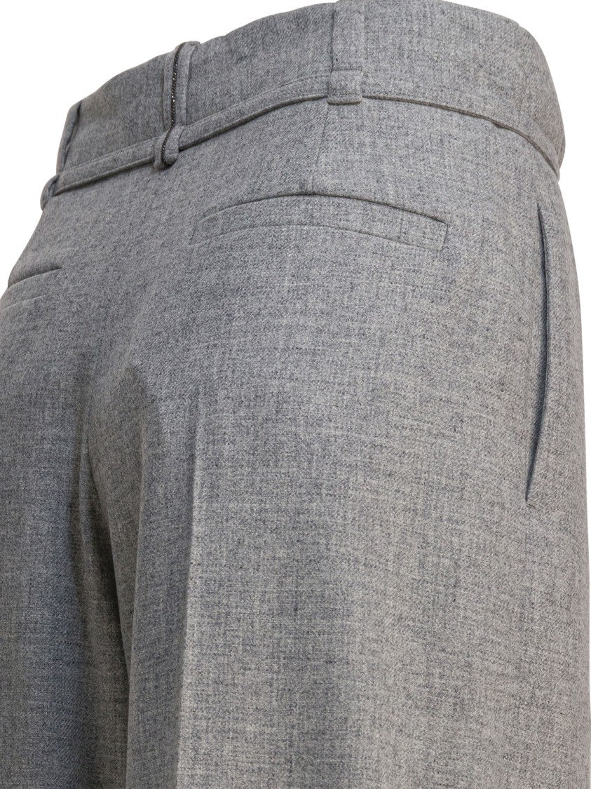 Brunello Cucinelli Wide-Leg Pants With Tailored Structure