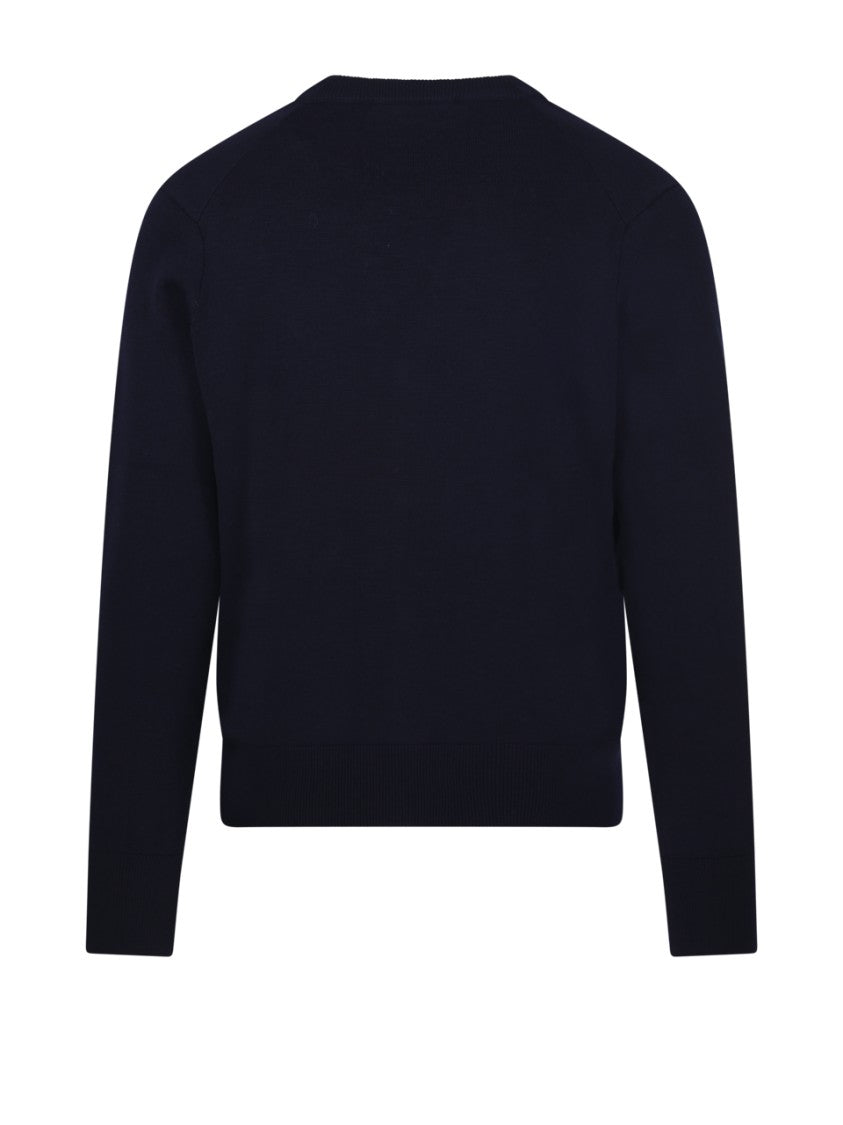 Ami Adc V Neck Cardigan Merino