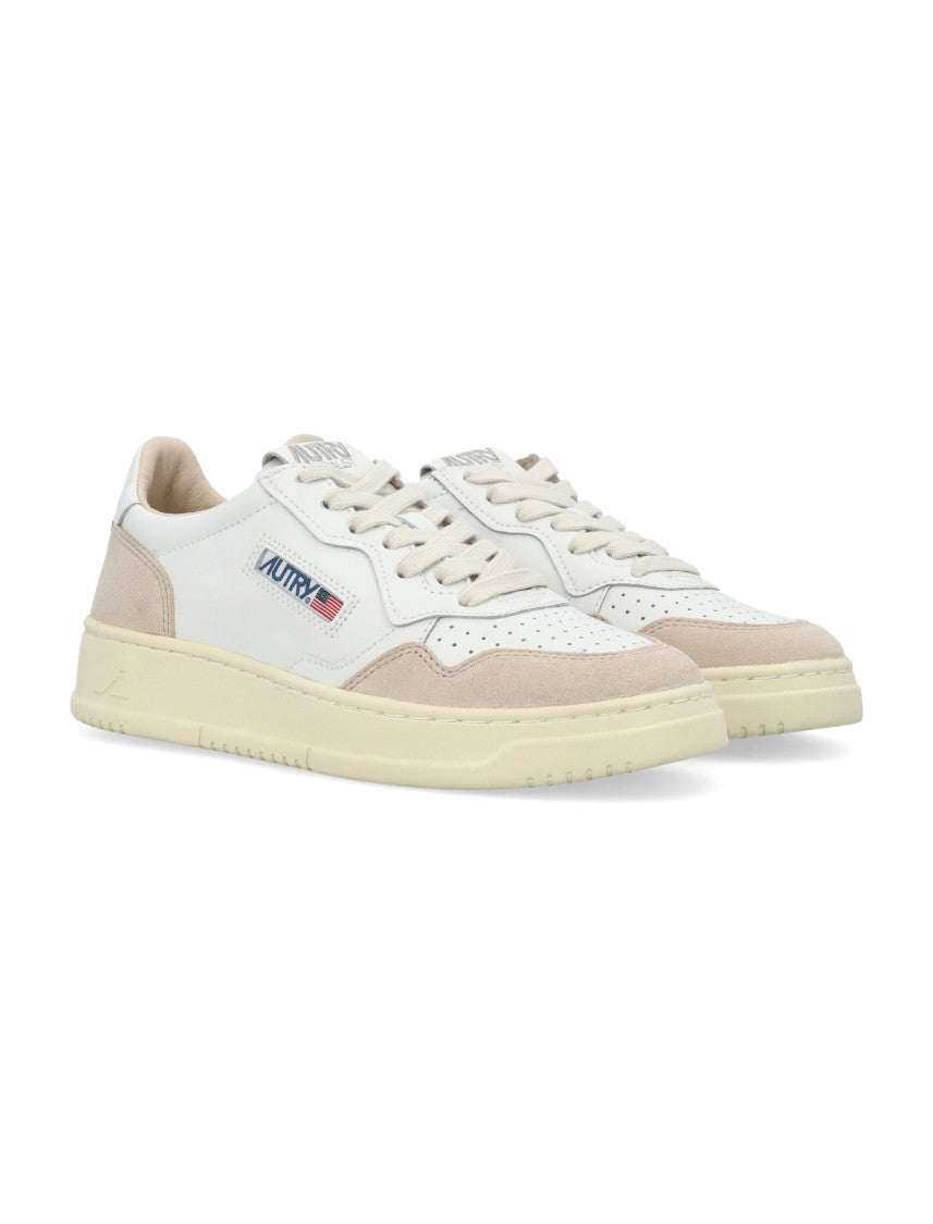 Autry Vintage-Inspired Perforated Low Sneakers With Padded Collar