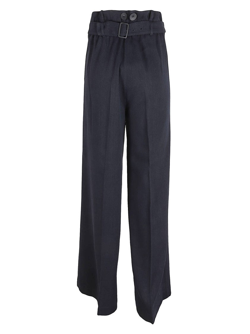 Max Mara High-Waisted Wide-Leg Trousers With Belt