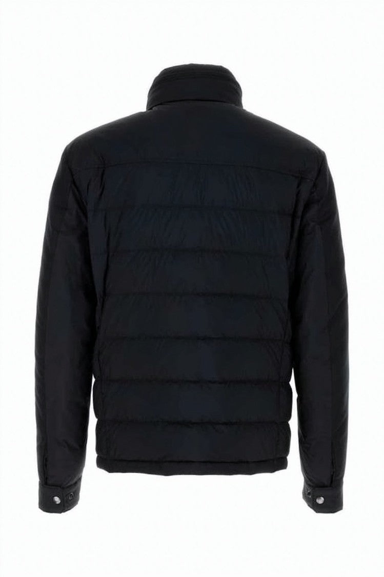 Moncler Quilted Short Padded Jacket With High Collar And Flap Pockets