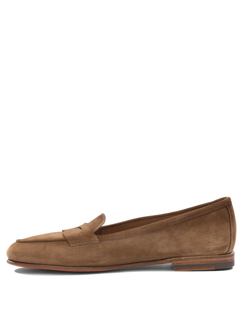 Santoni Penny Loafers With Premium Suede And Leather Accents