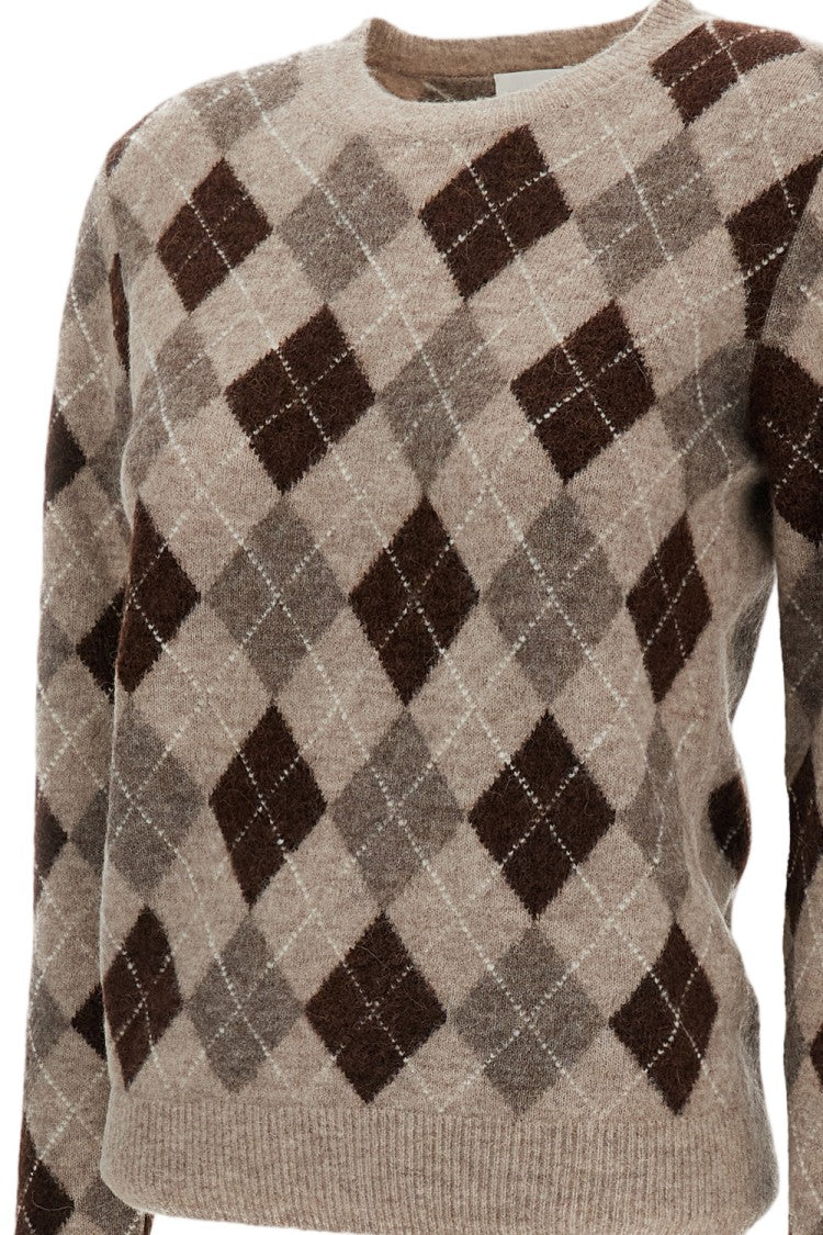 Parosh Plaid Wool-Blend Crewneck Sweater