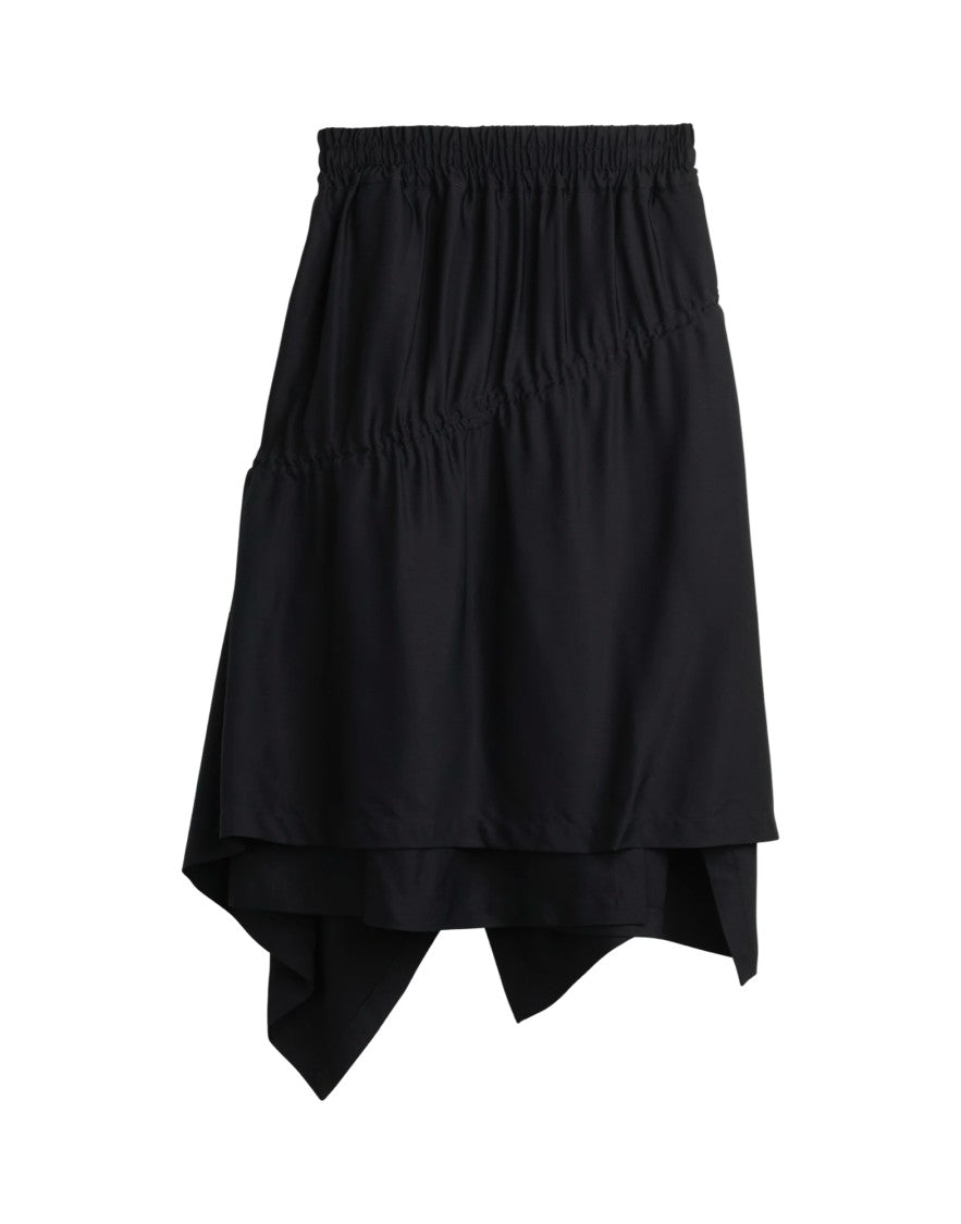 Y-3 Black Midi Skirt With Layered Panels
