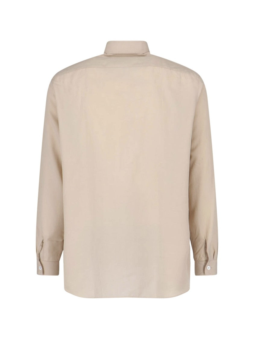 Lardini Tencel And Linen Shirt Beige