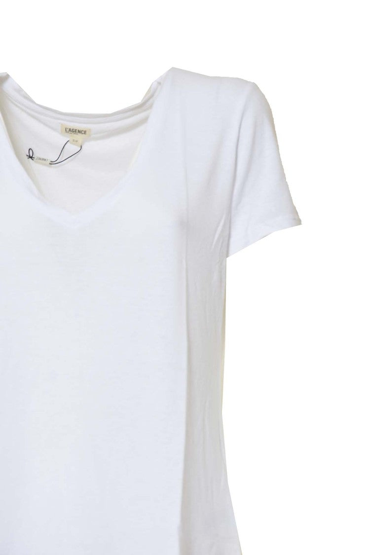 L'agence White Daija V-Neck T-Shirt
