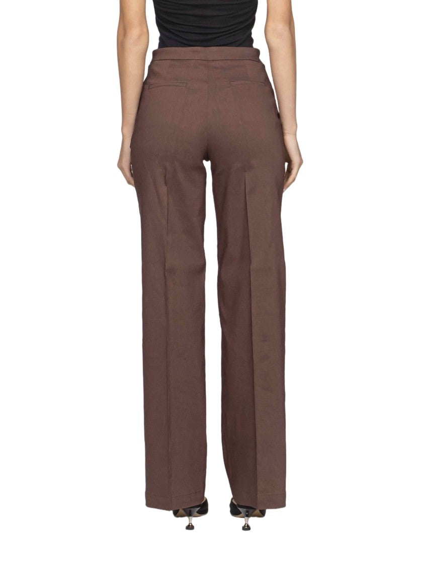 Pinko Jacopone High-Waisted Clean-Design Wide-Leg Pants