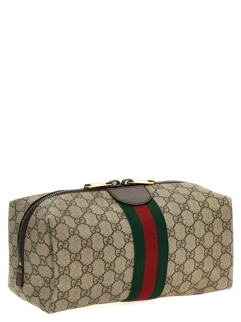 Gucci Rectangular Logo-Print Toiletry Bag With Structured Design
